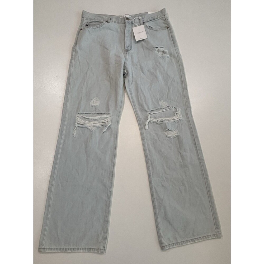 Women’s 15 Distressed Jeans Kancan Wide Leg NWT Light Wash Streetwear Edgy 90s